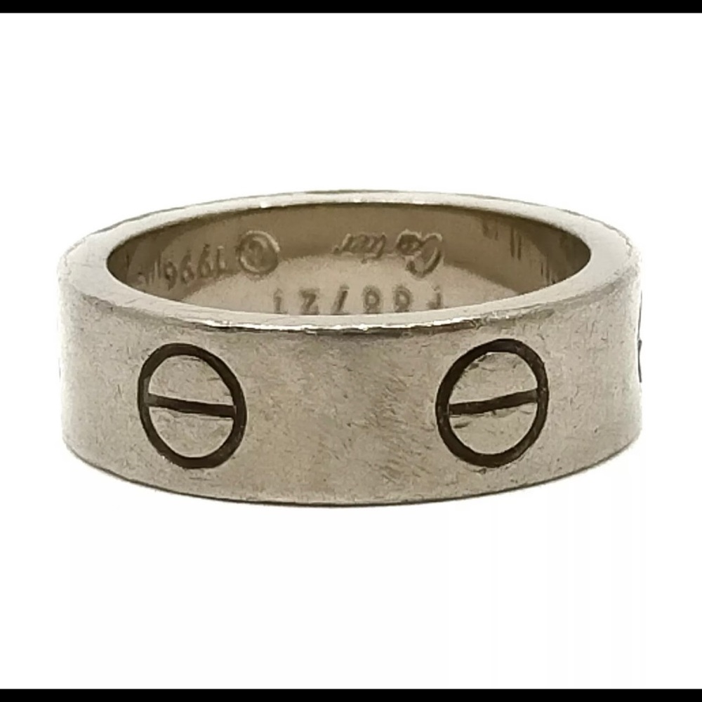 Cartier thick love band ring 18k white gold - Picture 9 of 15